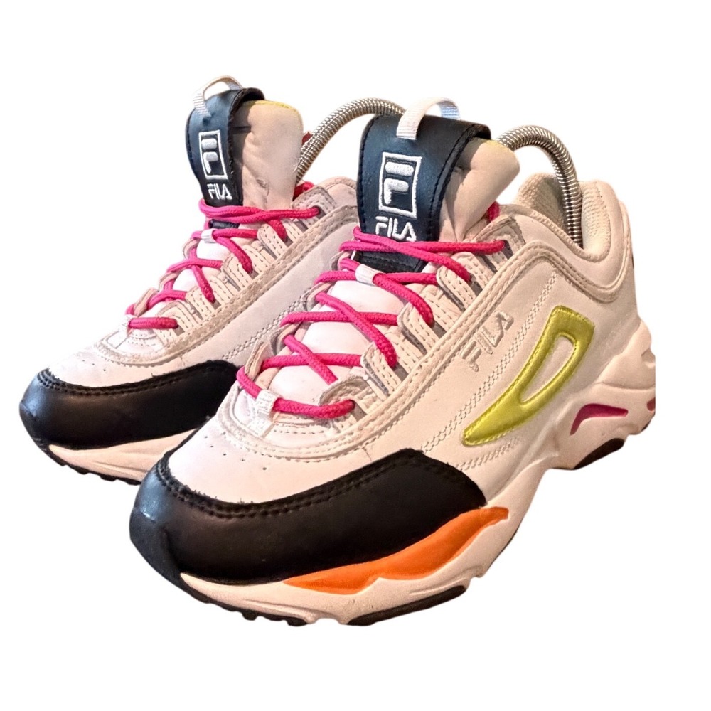 Fila Ray Tracer White Black Multi Color Chunky Sneakers Womens 8 5FM00650-133 - Picture 2 of 15